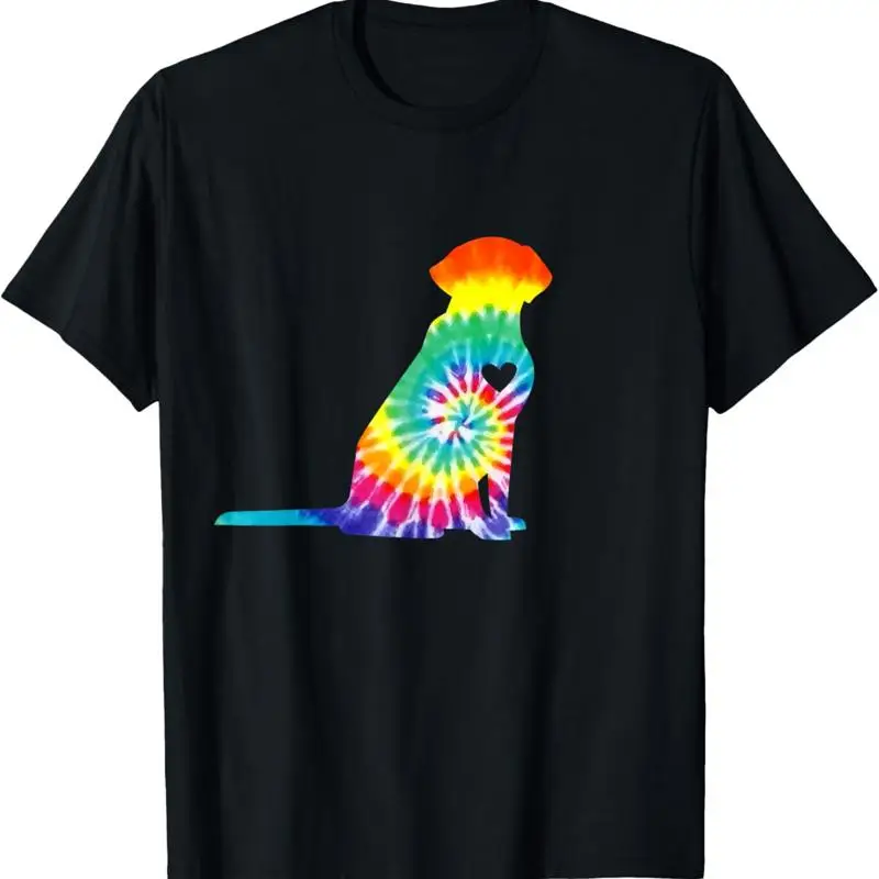 

Футболка с собакой Tie Dye, хиппи, лабрадор, ретро щенок