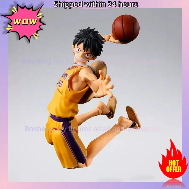 Bandai Soul SHF Nautical King NBA Monchi D Luffy, Los Angeles Lakers team figure view 3