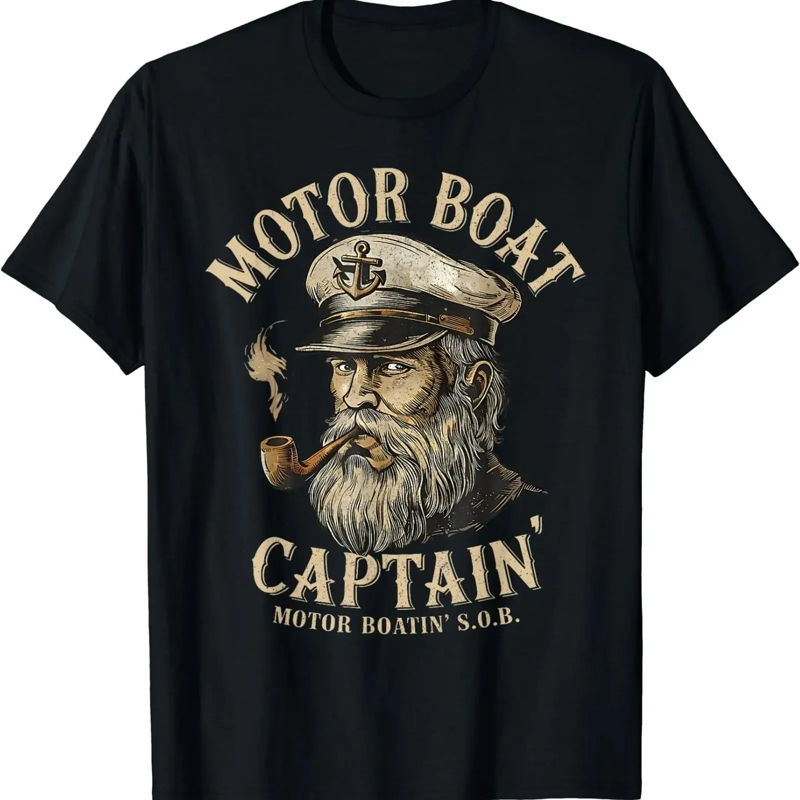Motor Boat Captain Funny Pontoon Boating Boatin Lake T Shirt vintage Washed Casual Slightly fashion graphic Breathable
