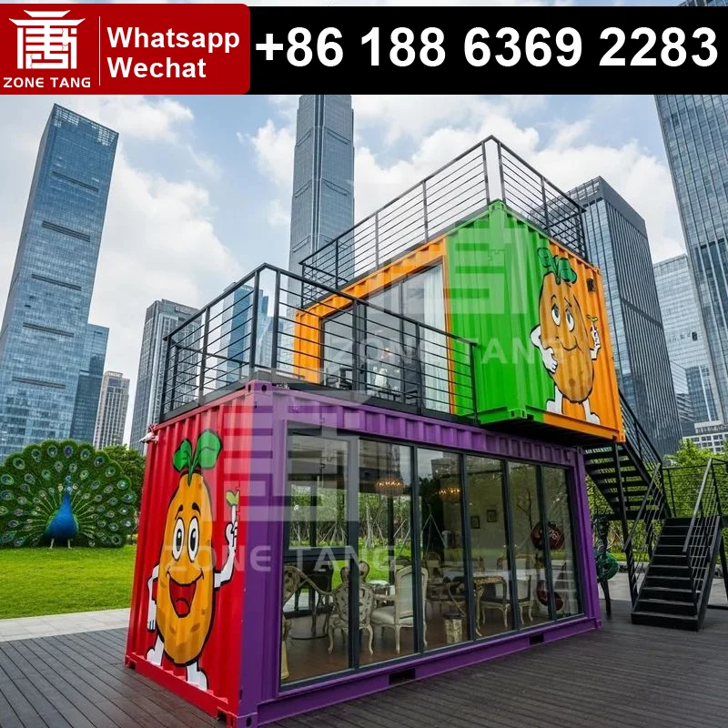 

Customize Pattern Container House Multi Layer Two Bedroom Container House Customizable 20ft Container Home Canteen Waterproof
