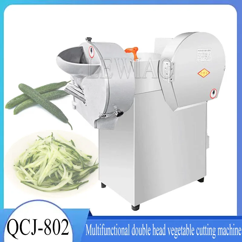 Double Head Double Frequency Conversion Vegetable Cutting Machine For Vegetable Shredding Slicing Dicing Machine