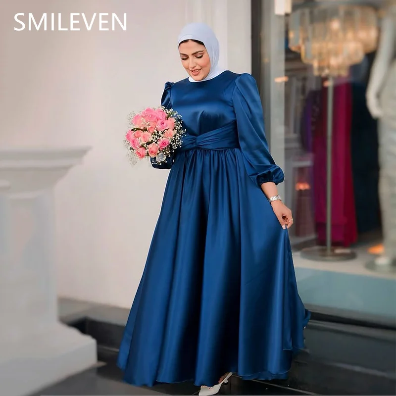 

Smileven A-line Royal Blue Luxury Prom Dress Modest Saudi Arabia Party Gowns Elegant Formal Occasion Dress Customized 2025