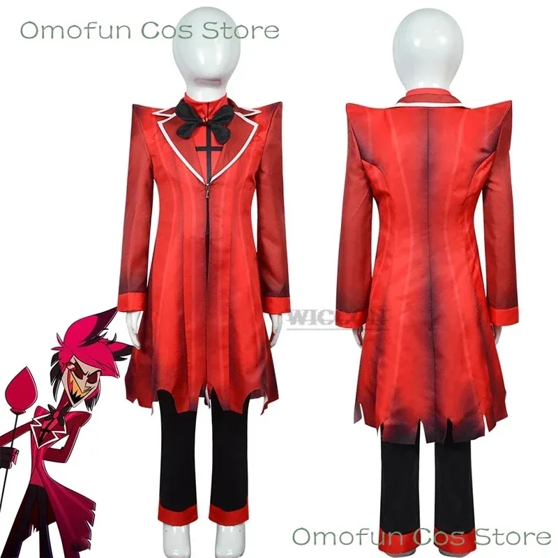 

2025 11 Anime Hazbin Hotel ALASTOR Angelvox Cosplay Costume Halloween Party Uniform Men Women children Jumpsuit Jacket c