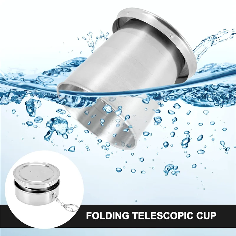 

A43T Складная чашка Телескопическая чашка Выдвижная чашка Спортивный туризм Кемпинг 240 мл Брелок