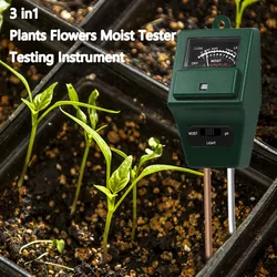 3 IN 1 Plant Flowers Tester del PH del suolo misuratore di umidità misuratore di luce analizzatore di coltura idroponica rilevatore di giardinaggio igrometro