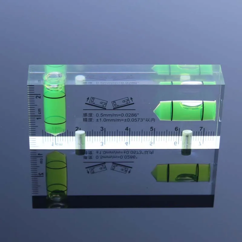 Supper Mini Magnetic Bubble Level Rule Portable Lightweight Transparent Leveling Bar Ruler with XY Axis Two Blisters Scales
