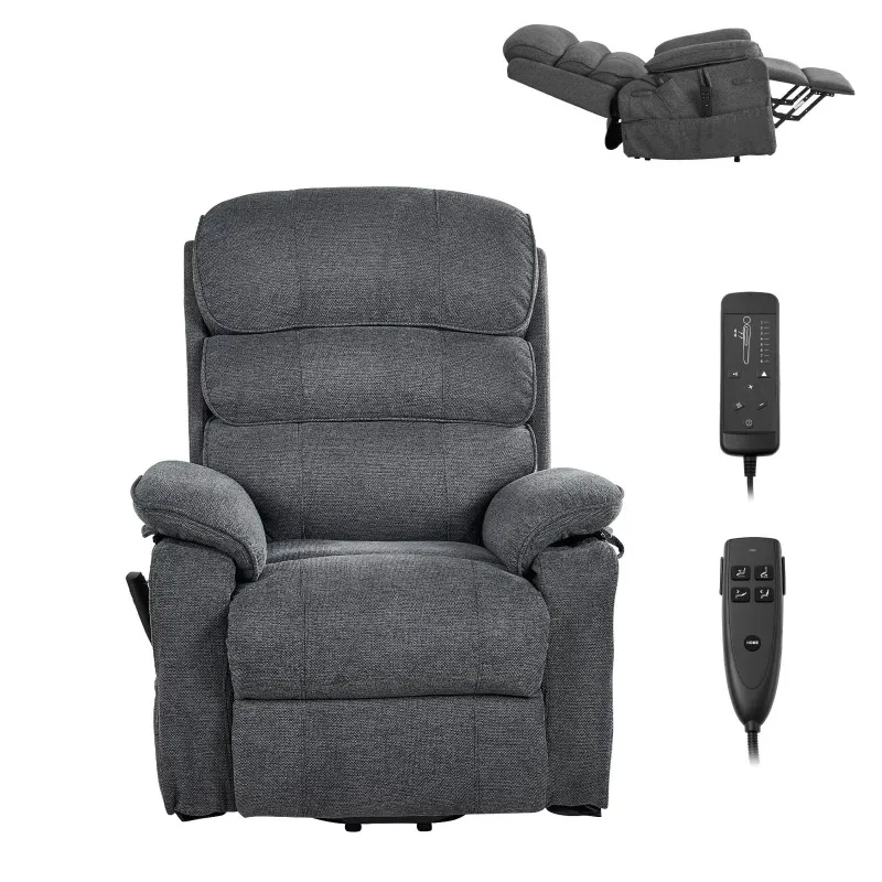 Dual-motor medium-sized adjustable electric recliner with heated massage function, adjustable posture, and remote control