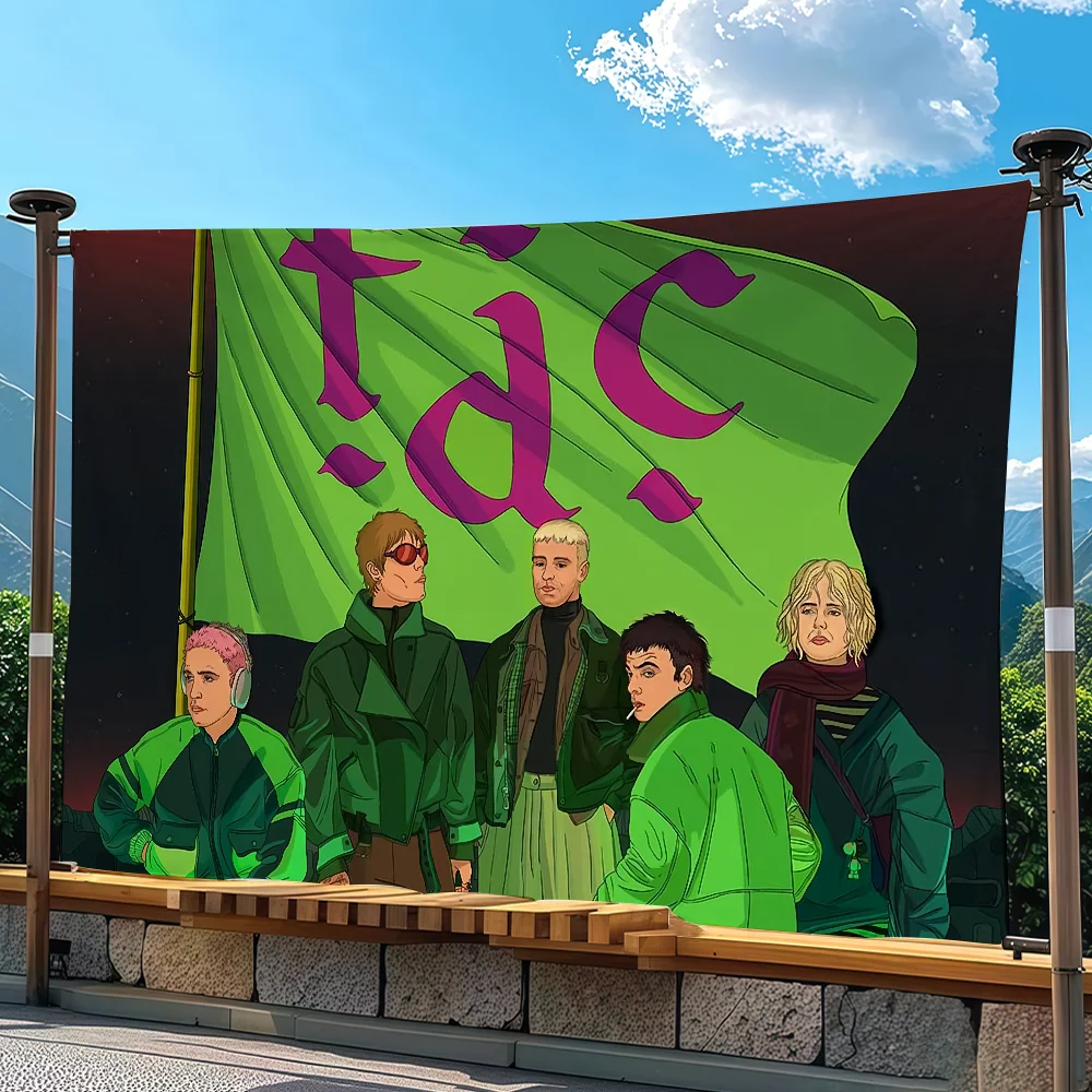 F-Fontaines D.C. R-Romance Flag Tapestry Outdoor Party Bedroom Living Room Dormitory Decorative Themed Wall Hanging Banner Gift