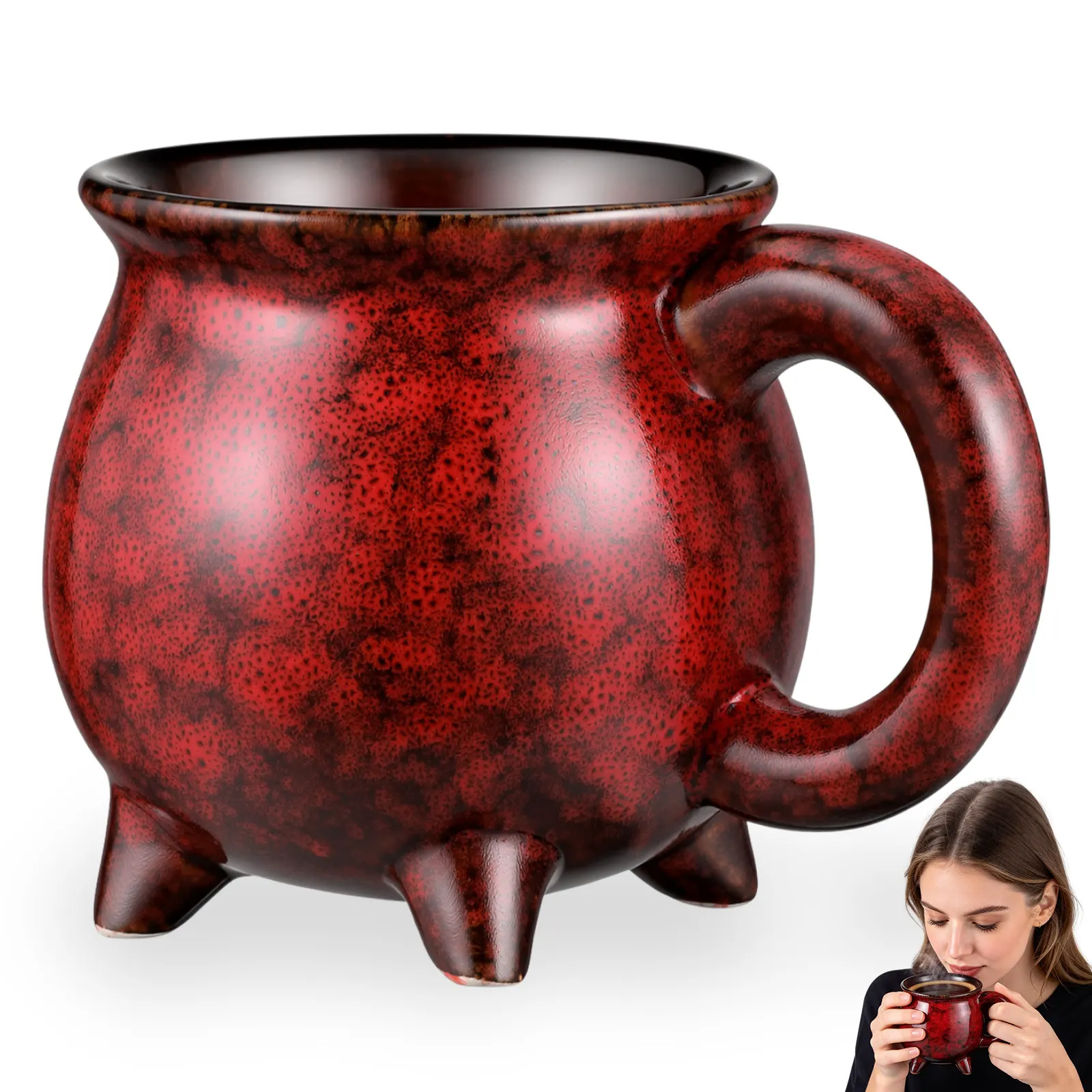 Halloween Ceramic Coffee Mug 350Ml Witch Themed Porcelain Mug Spooky Novelty Cup for Parties Thanksgiving Women Gift Horror