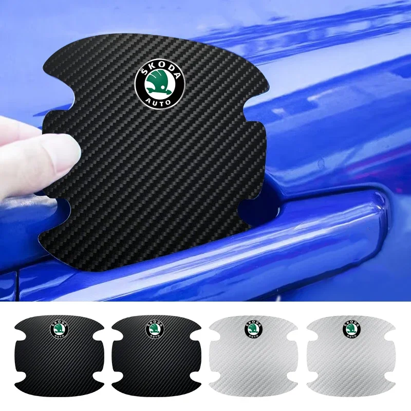 4x Car Handle Bowl Protection Film For Skoda Octavia A7 A5 A4 Rapid Yeti Superb 3 Felicia Citigo RS Karoq Kodiaq Mk3 Scala Kamiq