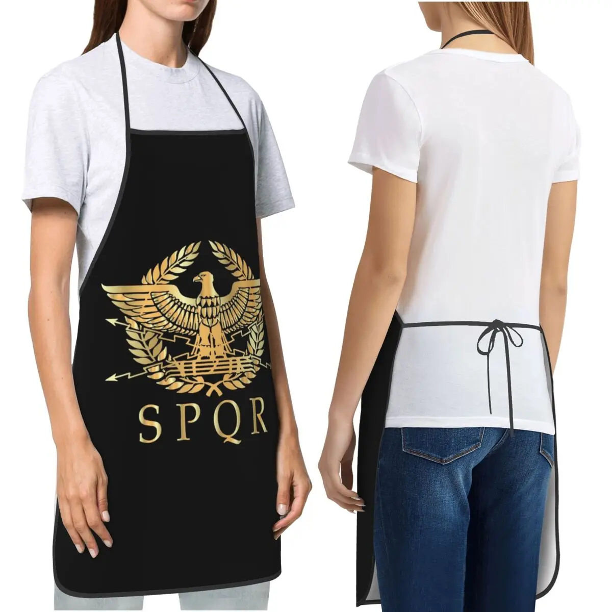 

SPQR-арамская империя, стандартный щит, фартуки для шеф-повара, приготовления пищи, выпечки, нагрудник без рукавов, кухонный сарафан для уборки