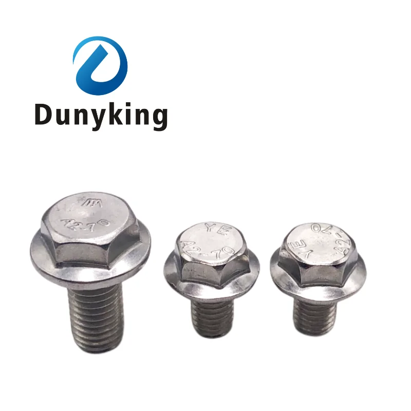 1/10pcs M5 M6 M8 M10 M12 A2-70 304 Stainless Steel GB5787 Hexagon Head with Serrated Flange Cap Screw Hex Washer Head Bolt