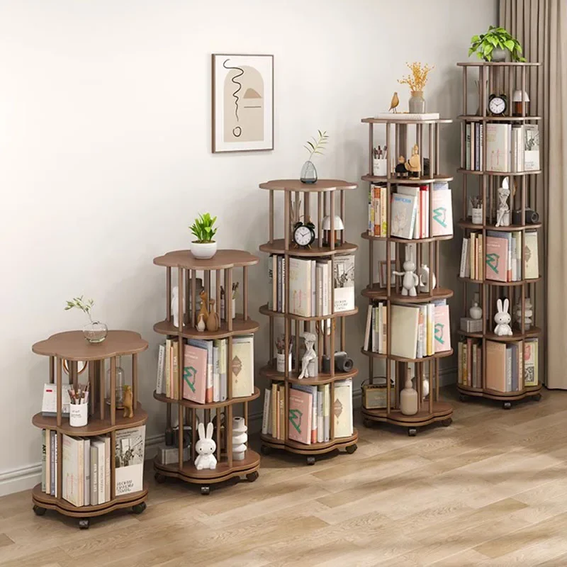 Rotating Bookshelf Corner Book Shelf Storage Display Cute Desk Shelf Organizer Wall Shelves Shelving Unit Estante Furniture