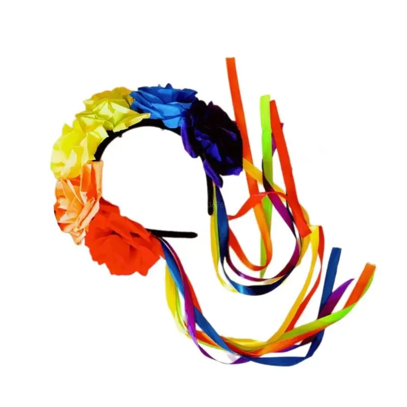 Diadema festiva con cinta para multicolor para niños y adultos X4YC