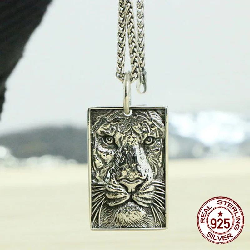 

S925 Sterling Silver Pendant Hip Hop Style Personalized Lion Hanging Tag Trendy Person A gift of domineering jewelry for loved