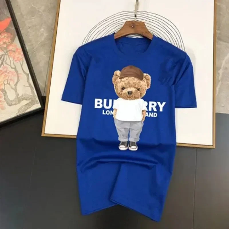Women T Shirts Cute Catoon Little Bear Print Short Sleeve 100% Cotton Harajuku Casual Women Clothes Round Neck Tops Girl Tees