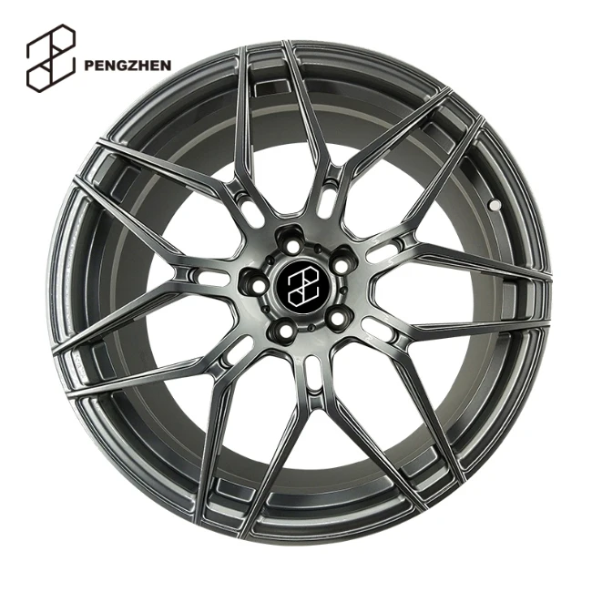 for Pengzhen Custom Matte Black Y Staggered 7 Double Spokes 5x120 Gloss Rims 21 inch Forged Wheels For BMW