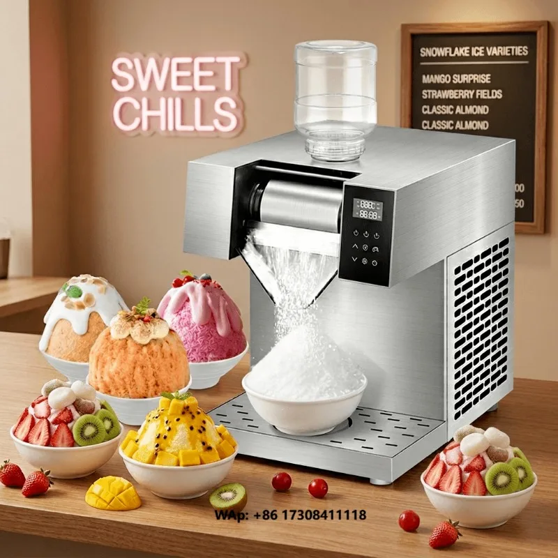 Quick-Freezing Snow Ice Maker Machine Commercial Soft Flake Ice Crusher