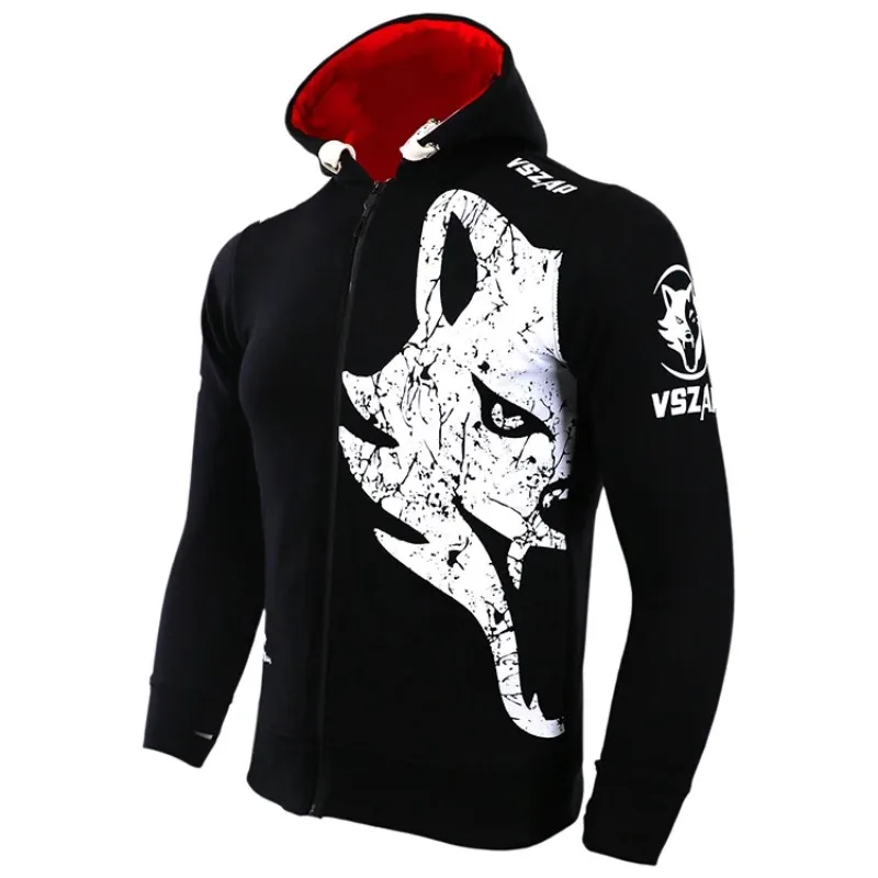 VSZAP Ciepła zimowa bluza z kapturem Dresy Fight MMA Gym Tee Shirt Boks Fitness Sport Mężczyźni