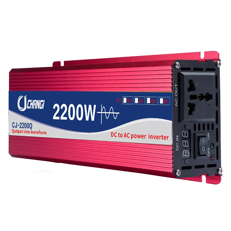 Pure Sine Wave Inverter 1600W 2200W 3000W DC 12V 24V 48V 60V To AC 110V 120V 220V Voltage Transformer Solar Power Car Inverter