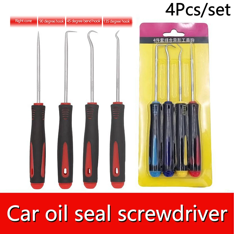 

4Pcs/set Sealing Repair Props Car Auto Vehicle Oil Seal Screwdrivers Set O-Ring Seal Gasket Puller Remover Pick Hooks Tools