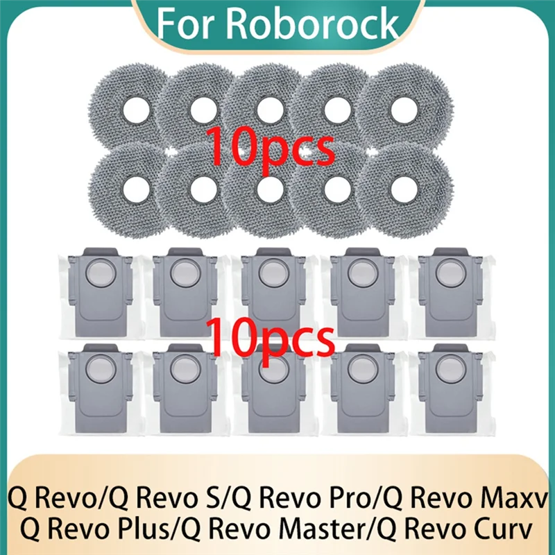 20 Buah Kantong Debu Bantalan Pel untuk Roborock Q Revo S/Q Revo Pro/Q Revo Maxv/Q Revo Master/Q Revo Plus/Q Revo Curv Bagian Vakum