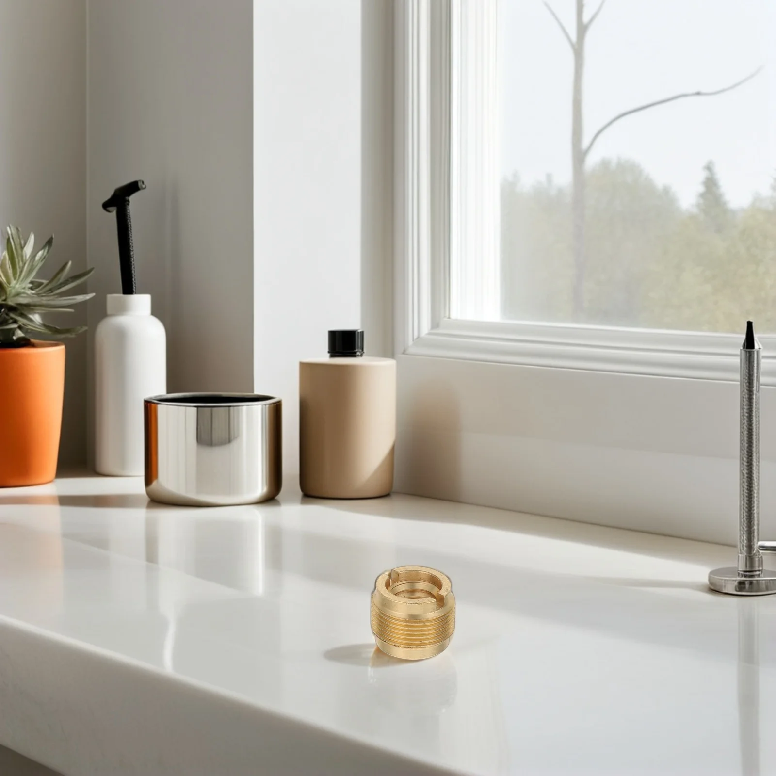 

4Pcs Copper Female to Male Mic Thread Adapter Knurled Microphone Stand Nut Shock Mount Tripod Screw Mount Conversion