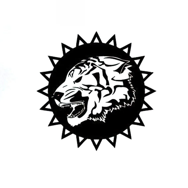 Car Stickers Tiger Animal Predator Tribe PVC Car Decoration Accessories Decals Creative Waterproof Black/white,18cm*18cm