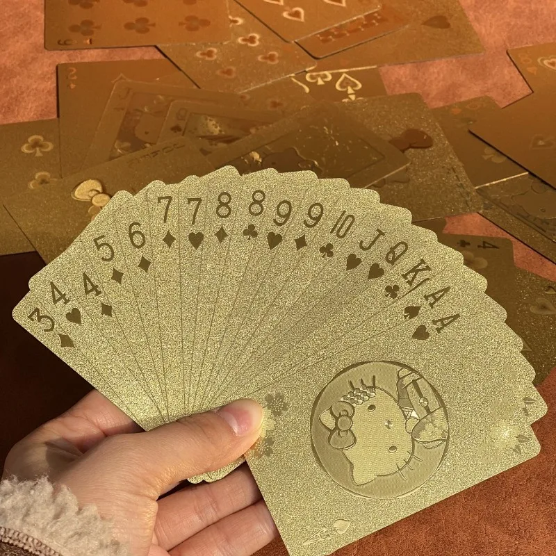 새로운 Sanrio 창의적이고 절묘한 헬로 키티 애니메이션 주변기기 황금 카드 놀이 귀여운 카와이 만화 게임 카드 휴일 선물