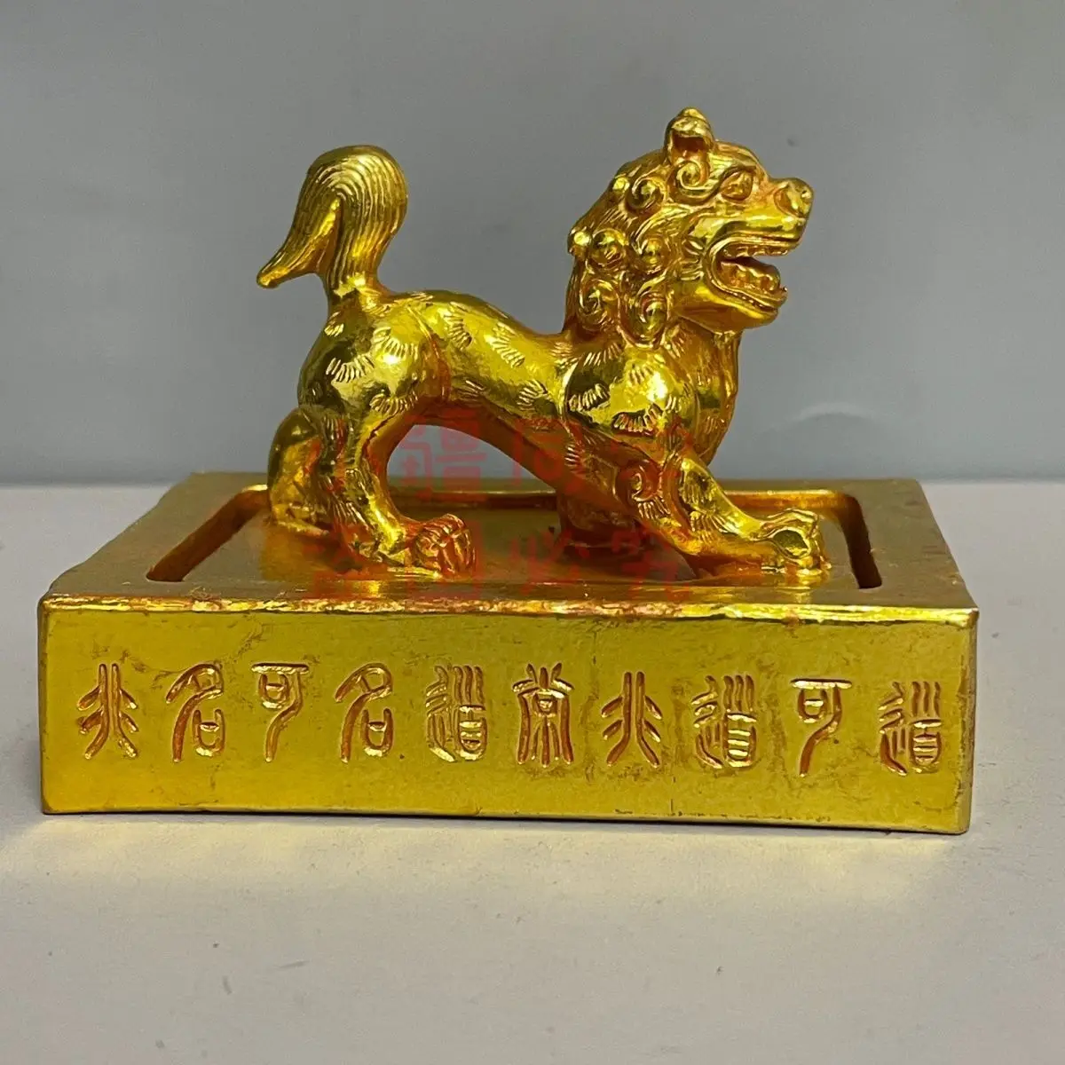 Antique solid auspicious beast Pixiu overprint decorative seal study home antiques, ornament collection