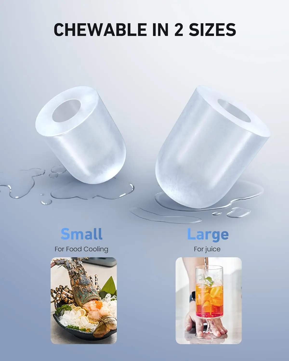 Self-Cleaning Bullet Ice Maker com saco e cesta, 9 cubos em 6 minutos, 26lbs em 24Hrs, Ice Scoop, máquina, bancada