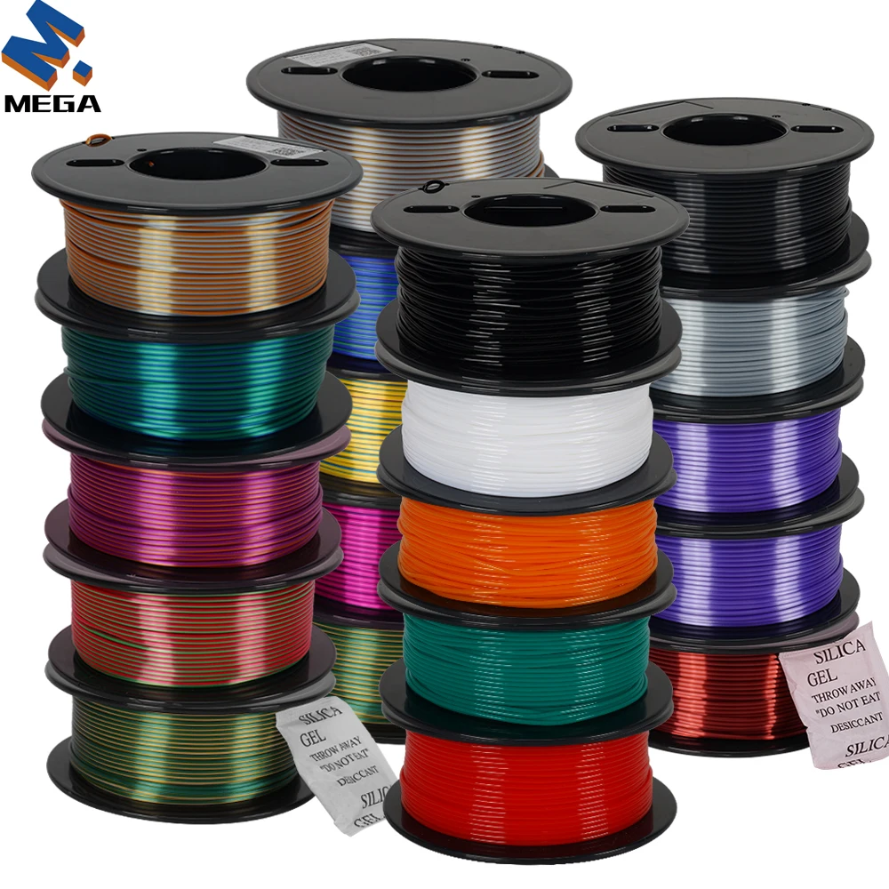 Tricolor pla filamento para impressão 3d, material plástico, dupla cor, seda pla pla, 1,75mm spool, 200g