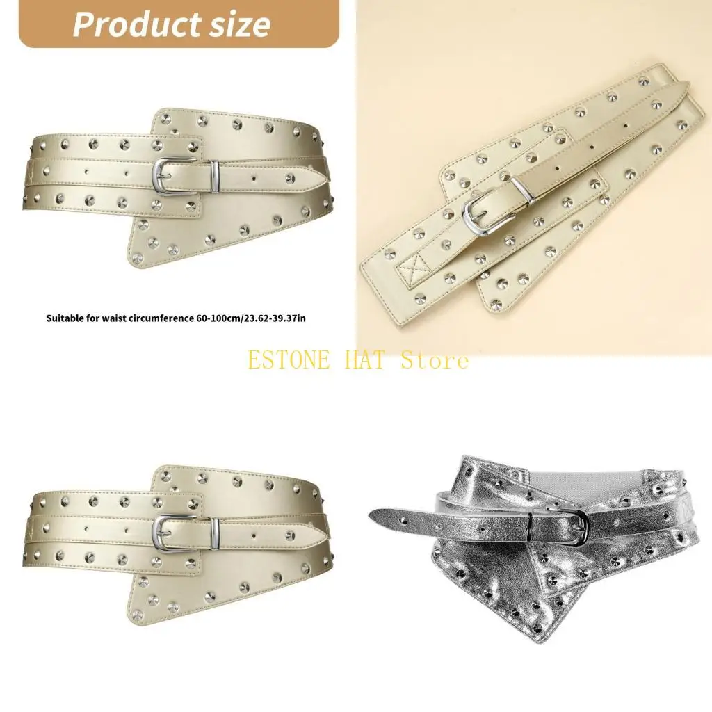โซ่เข็มขัดเอว 49mf Punk studded สำหรับชุดเครื่องแต่งกายแบบสบาย ๆ สำหรับชุดกางเกงยีนส์