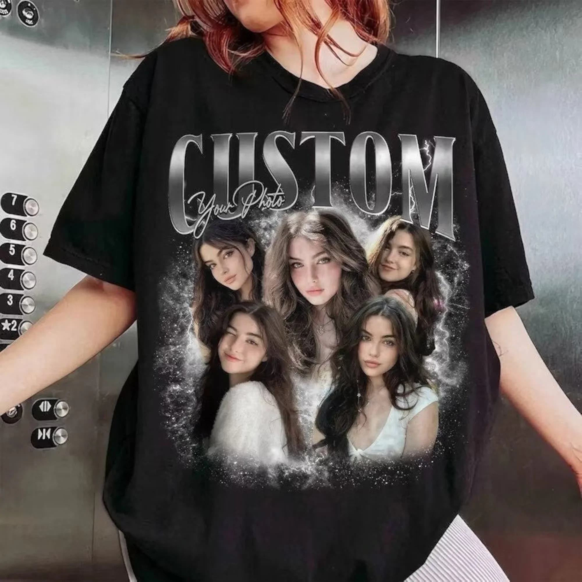 Custom Bootleg Rap T Shirt Vintage Funny Photo Insert Your Design Girlfriend HN2310