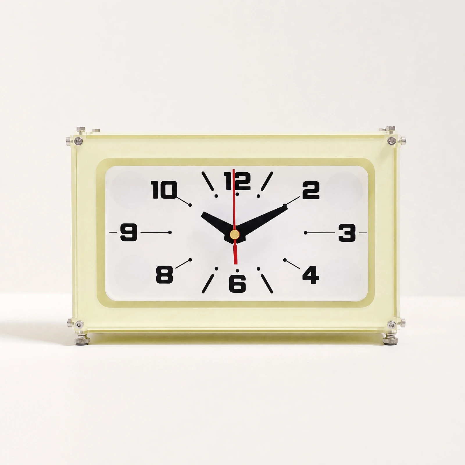 Rectangular Tabletop Analog Clock Silent Minimalist Analog Table Clock Accurate Timekeeping Slim for Living Room, Bedroom