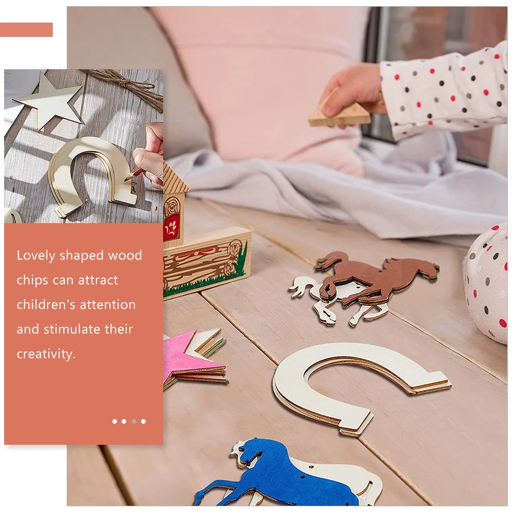 

72pcs Wooden Cutouts Unfinished Diy Wood Slices For Kids Painting Craft Activities Graffiti Chips Handmade Wooden Crafts