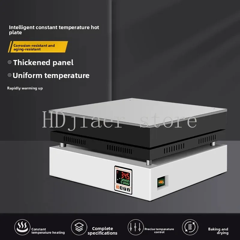 

Электрическая нагревательная плита из нержавеющей стали с цифровым дисплеем, платформа для точного контроля температуры и предварительного нагрева в лаборатории.