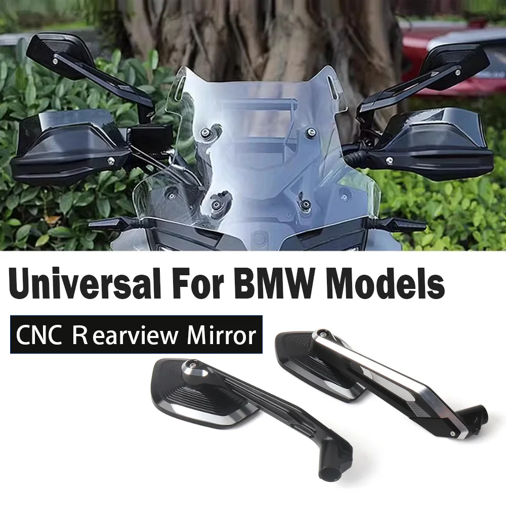 Rétroviseurs Moto En Aluminium CNC Pour BMW R1300GS R1250GS R1200GS - Noir - Paire Gauche/Droite
