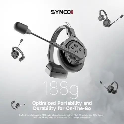 Imagen 2 del producto SYNCO Xtalk X5 Xtalk X2 X3 sistema de intercomunicación con auriculares inalámbricos comunicación 2,4G micrófono inalámbrico para escenario de estudio en vivo de películas