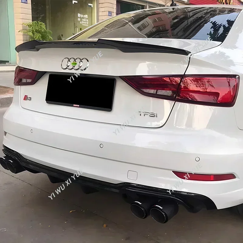 M4 Style Rear Trunk Spoiler Wing For AUDI A3 8V S3 RS3 Sedan 2016-2020 Glossy Black Car Rear Roof Spoiler Splitter Wing Tuning