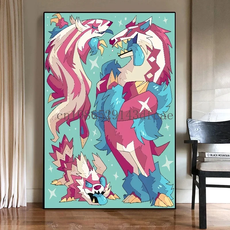 Lukisan kanvas Pokemon Anime Jepang hadiah Poster ho-oh Sylveon dekorasi rumah kamar tidur anak-anak Gambar Seni Dekorasi ruangan Modern