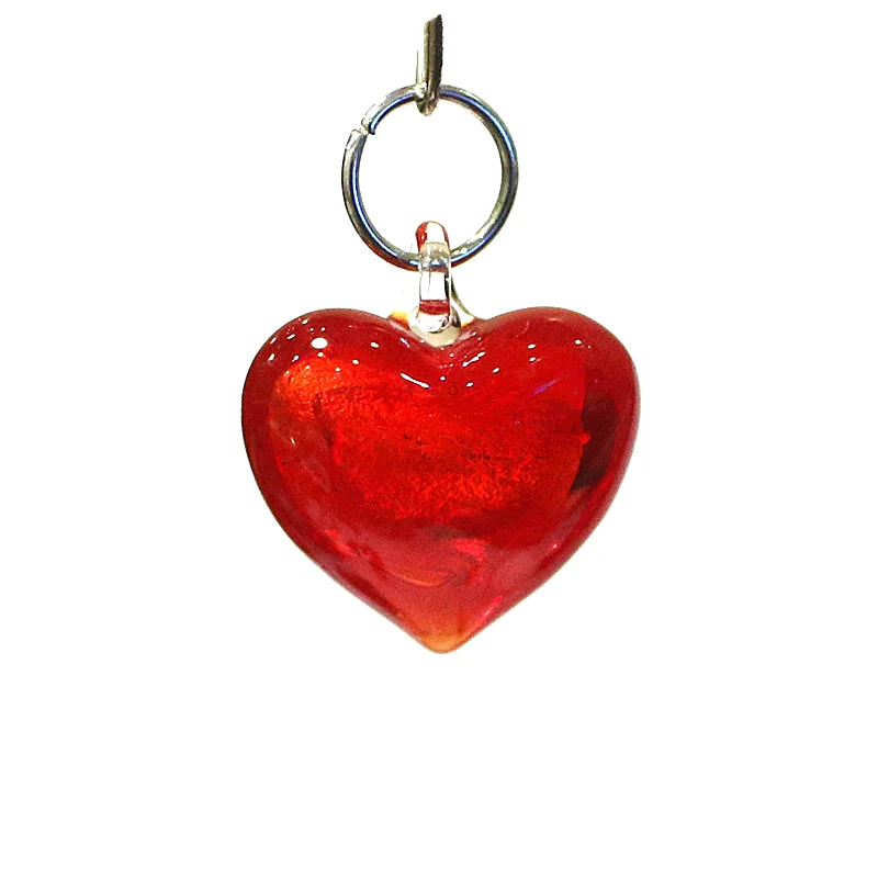 2pcs Mini Red Glass Heart Charms Pendant Cute Love Shape Ornaments for Diy Jewelry Making Accessories or Wedding Decor Supplies