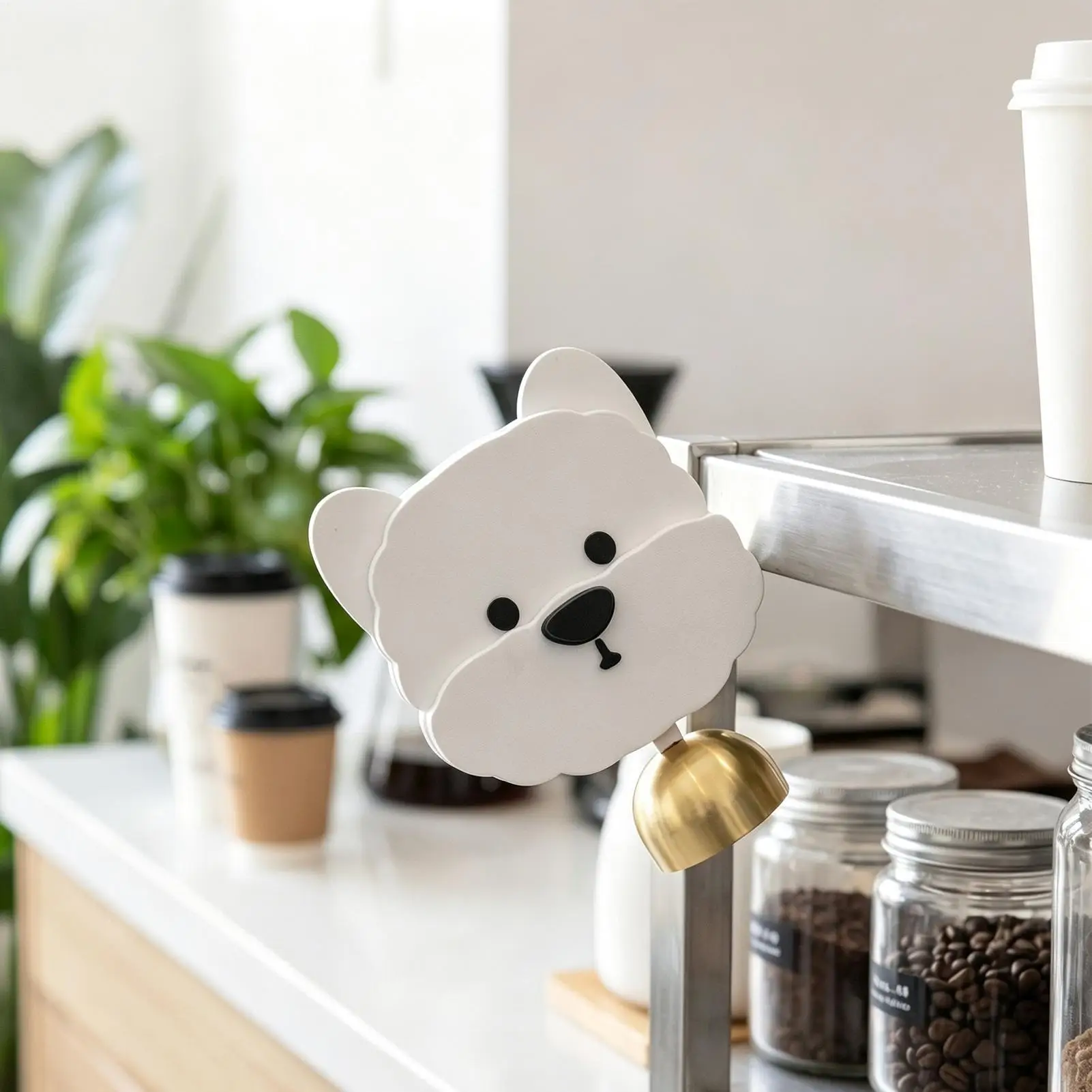 scottish highland white terrier shaped doorbell press nose to make sound adorable dog for home office and dog lover gift