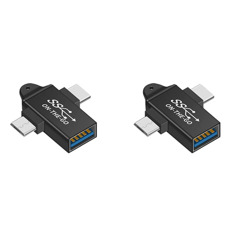 2X USB C To USB 3.0 OTG Converter USB 2 In 1 Type C Micro-OTG Adapter