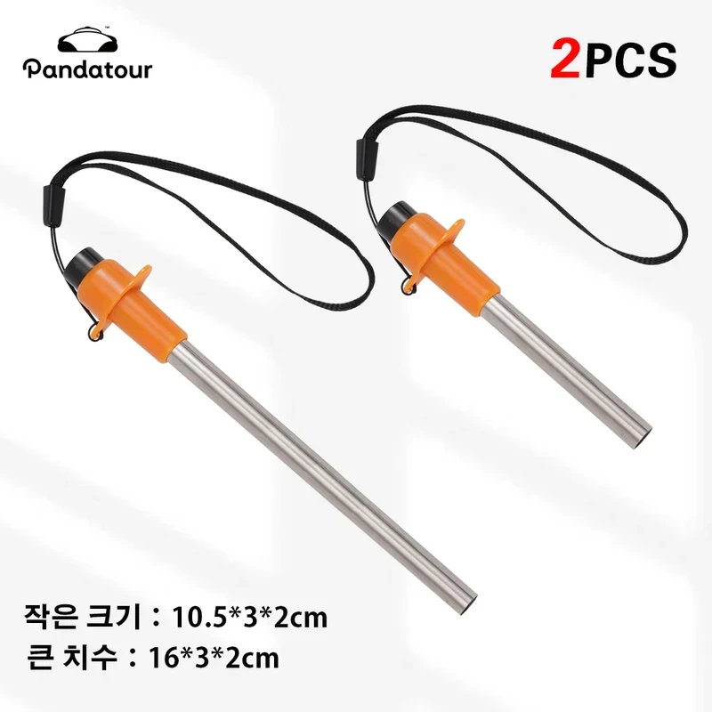 Encendedor Eléctrico Mini de 1/2 Pieza Pandatour para Acampar al Aire Libre, Encendedor de Cocina para el Hogar, Acero Inoxidable, Encendedor Piezoeléctrico para Barbacoa con un Solo Clic