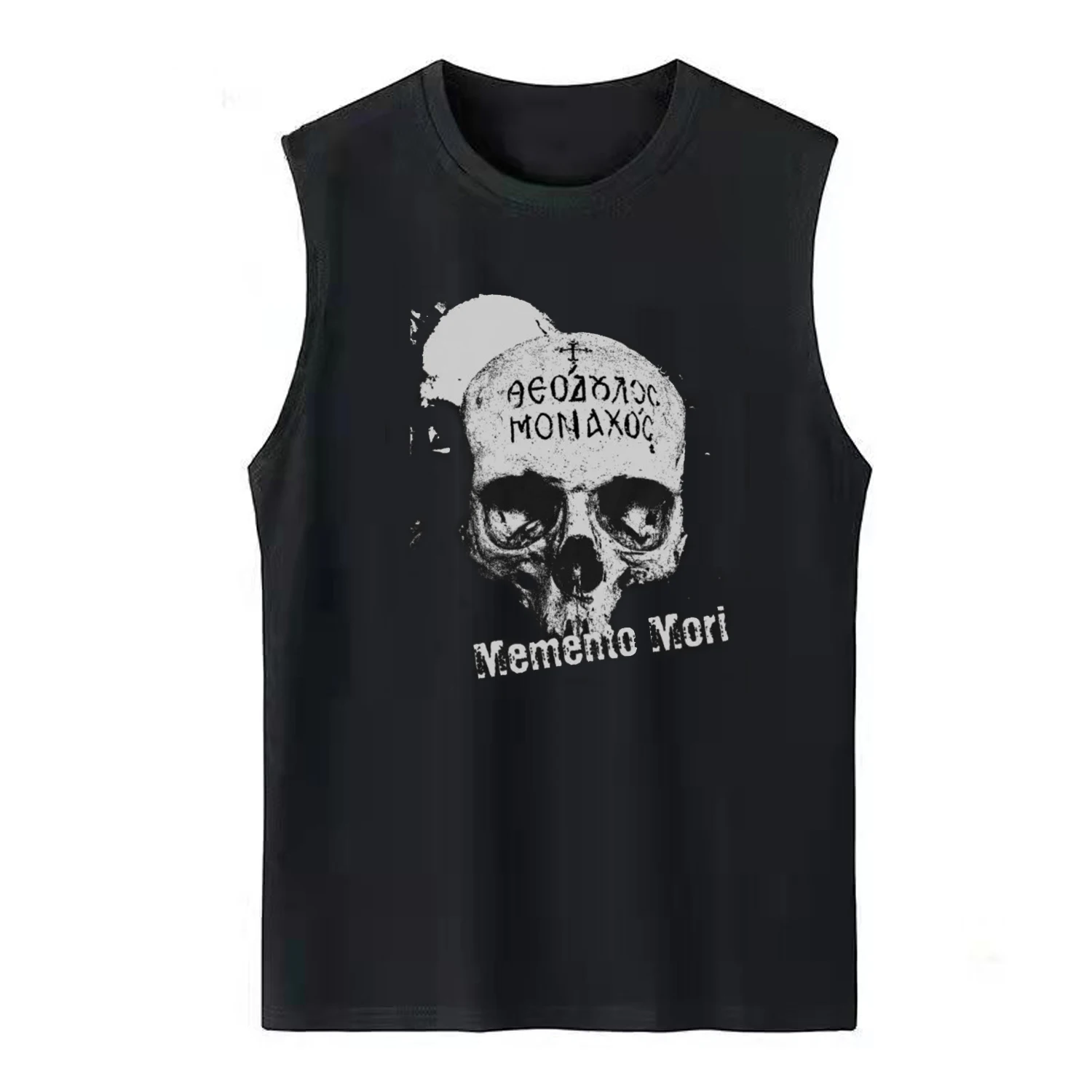 Christ Jesus Memento Mori Orthodox Skull Orthodoxy Vests 100% Cotton O-Neck Tank Tops Summer Casual Mens Sleeveless T-shirt