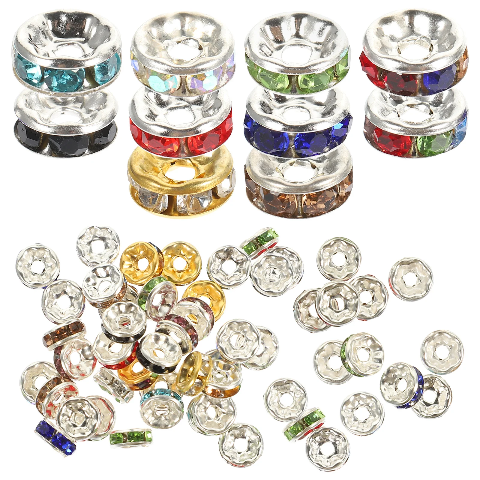 

300 Pcs Diamond Beaded Spacers for Jewelry Making Beads Bracelet Crafting Rhinestones Jewellery