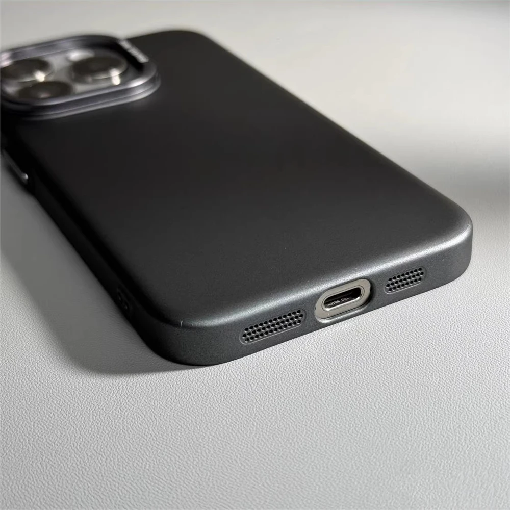 Luxury Ultra Thin Alloy Lens Holder Magnetic PC Hard Case For iPhone 17 16 Pro Max 15 14 Plus 13 Magsafe Wireless Charging Cover