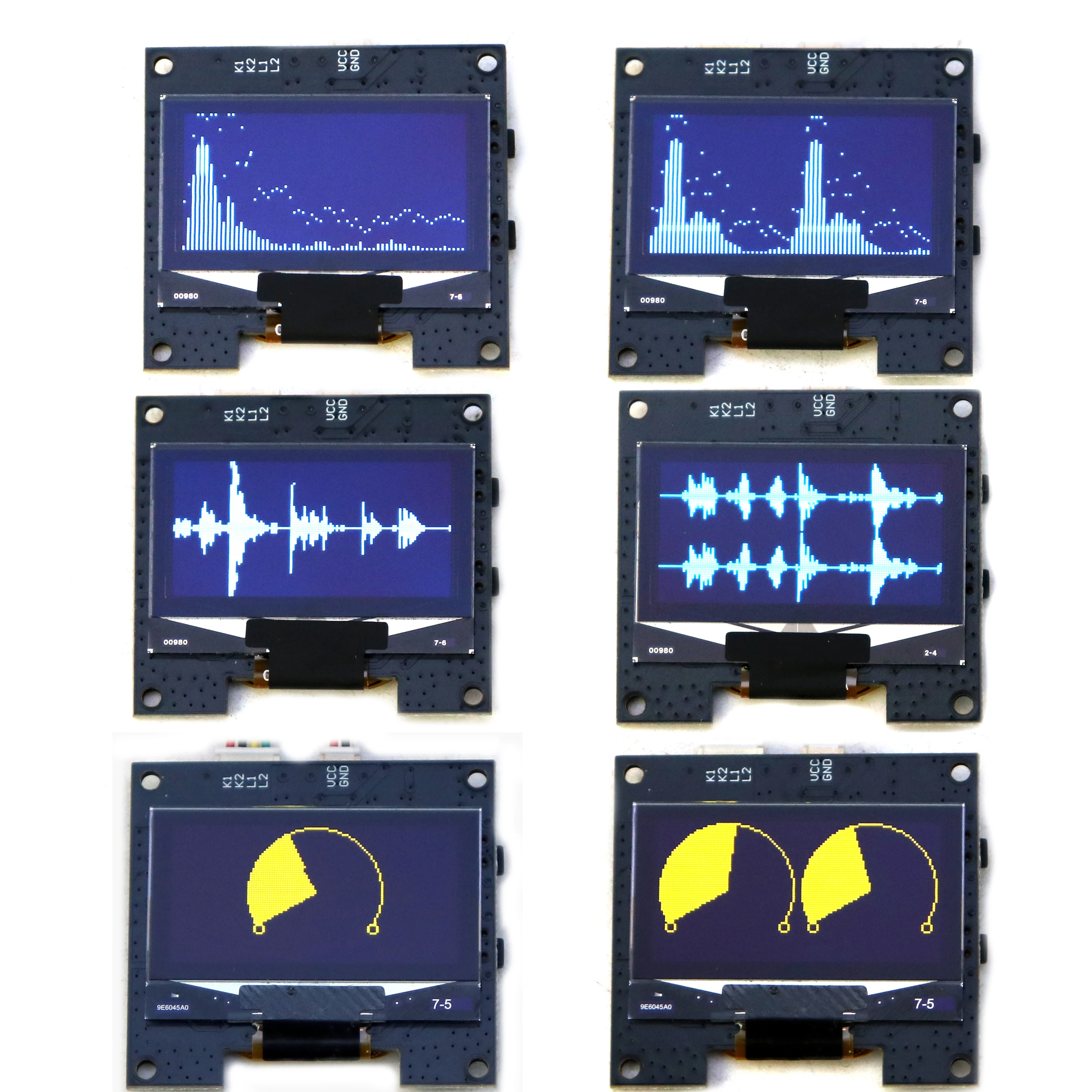 

8-modes 1.3" OLED Music Spectrum Display Voice & Line Control - Stereo Audio Level Indicator, Rhythm light Atmosphere Lamp