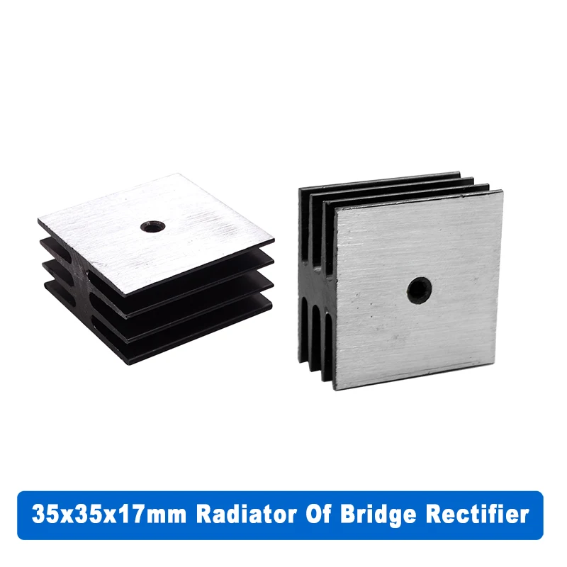 

2 Pcs Black 35A Radiator Of Bridge Rectifier 35x35x17mm Aluminium Heat Sinks For KBPC 1010 KBPC1510 KBPC2010 KBPC2510 KBPC3510